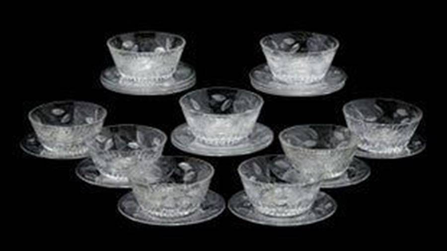 Mitres & Fruits Finger Bowl & Underplate by Hawkes-1