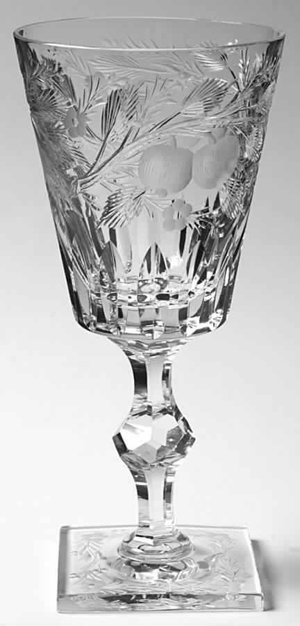 Mitres & Fruits Water Goblet by Hawkes-1