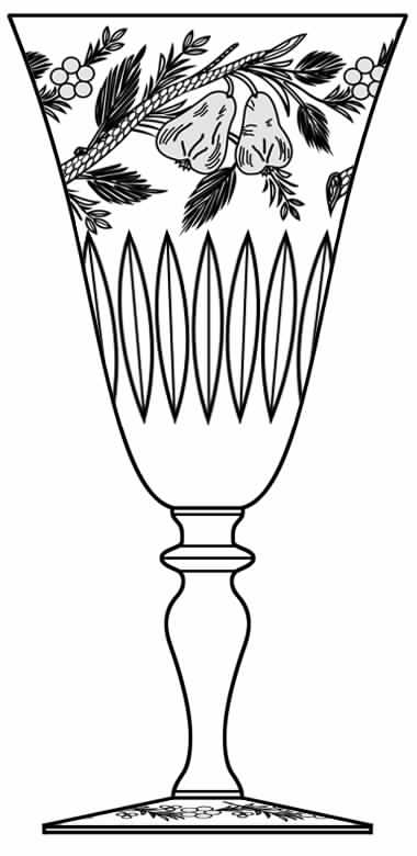 Mitres & Fruits Water Goblet by Hawkes-1
