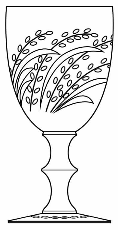 Pussy Willow Water Goblet by Hawkes-1