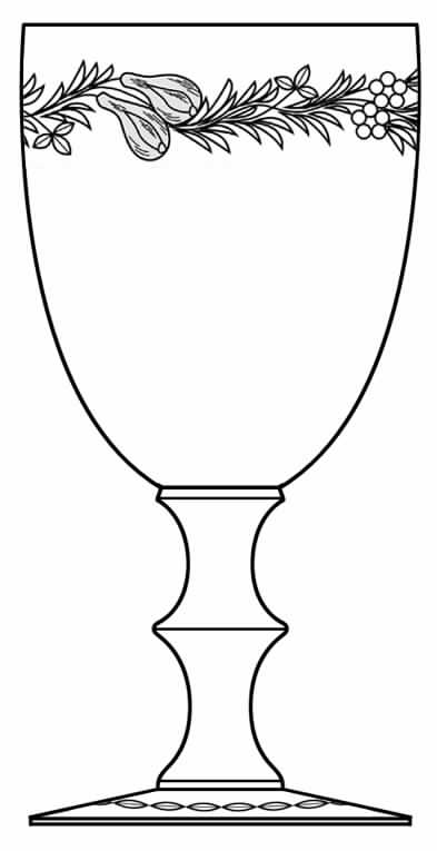 Satin Fruits Border Water Goblet by Hawkes-1