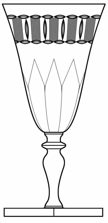 Sheraton Border (Square Base) Water Goblet by Hawkes-1