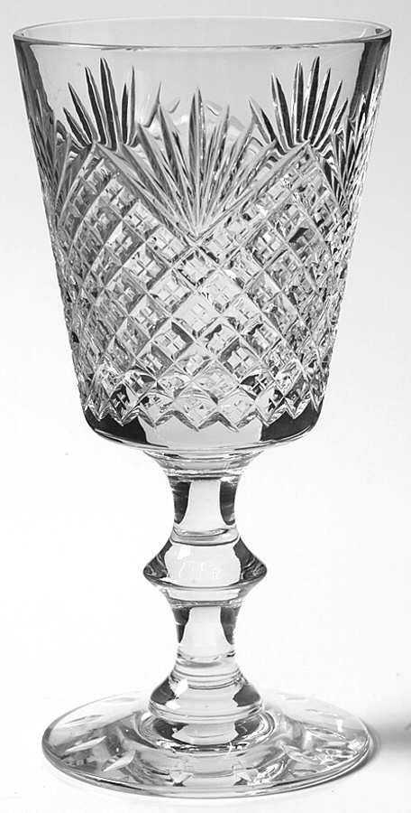Strawberry, Diamond & Fan (#7334) Water Goblet by Hawkes-1