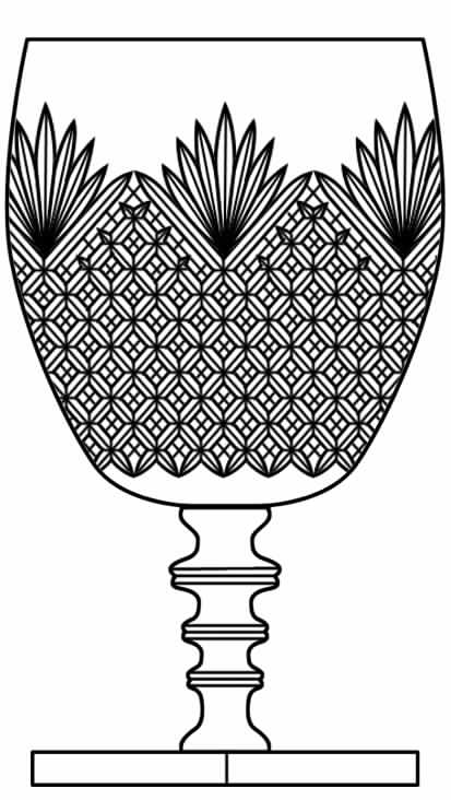 Strawberry, Diamond & Fan Water Goblet by Hawkes-1