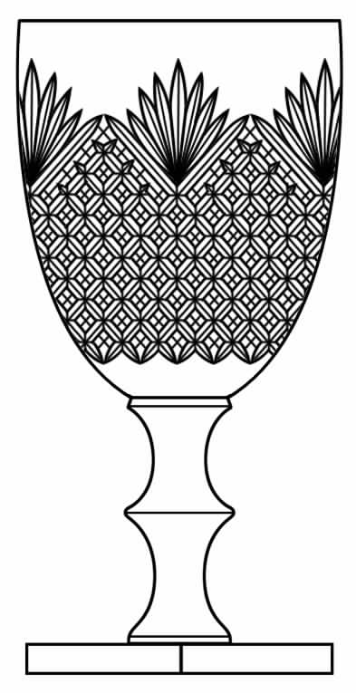 Strawberry, Diamond & Fan Water Goblet by Hawkes-1