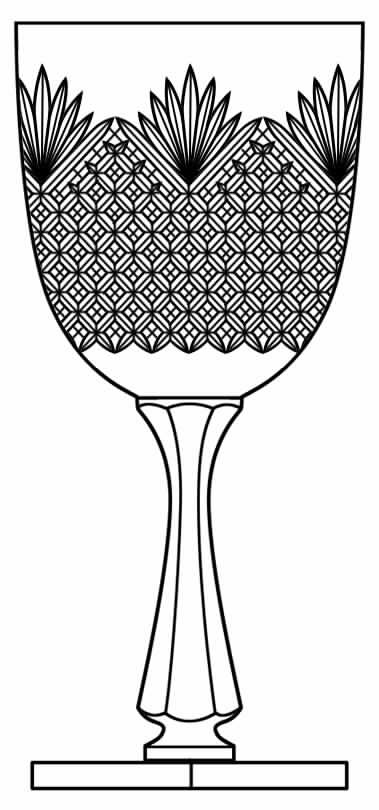 Strawberry, Diamond & Fan Water Goblet by Hawkes-1
