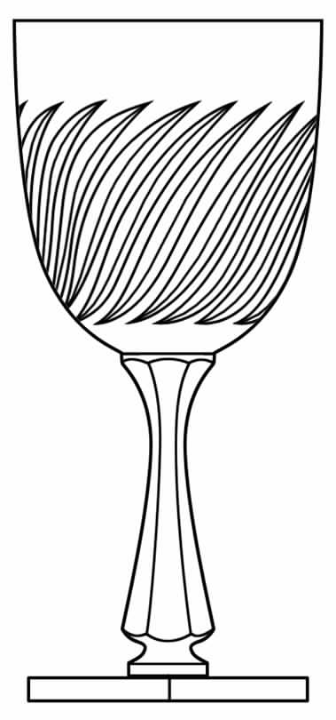 Twist (Square Base) Water Goblet by Hawkes-1