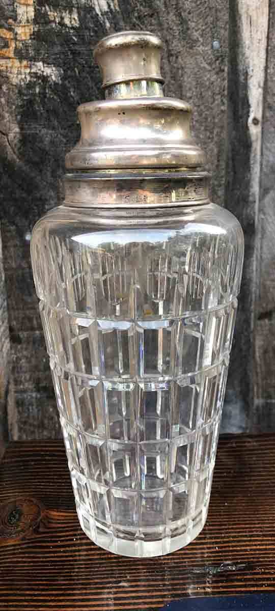 Vernay Cocktail Shaker with Sterling Finial Lid by Hawkes-1