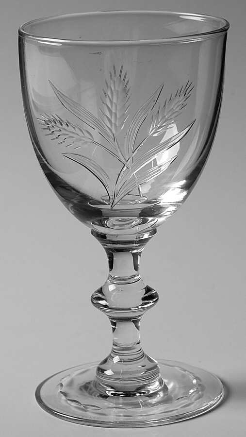 Wheat (Polished Cutting) Wine Glass by Hawkes-1