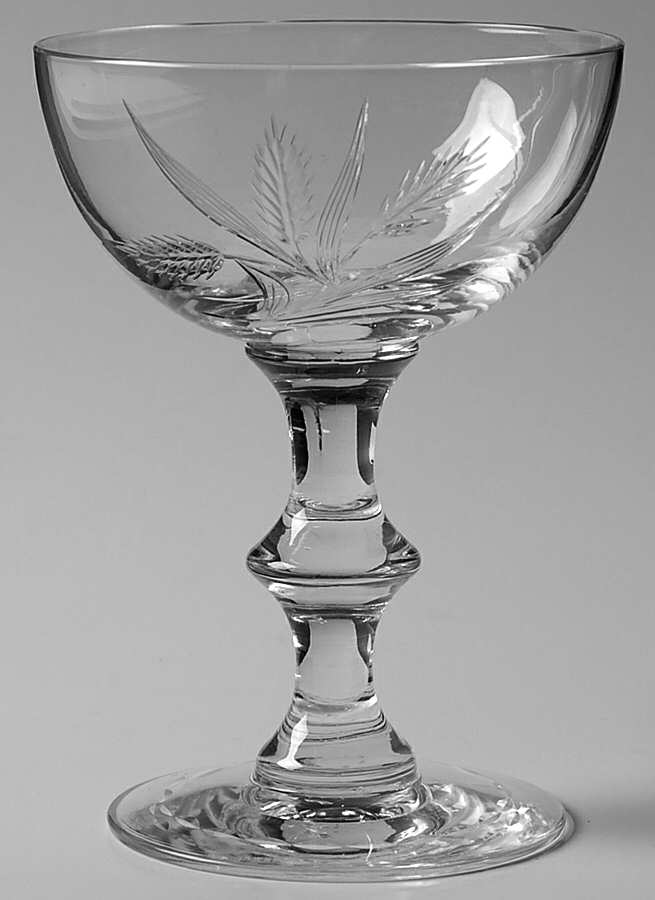 Wheat (Polished Cutting) Champagne/Tall Sherbet by Hawkes-1