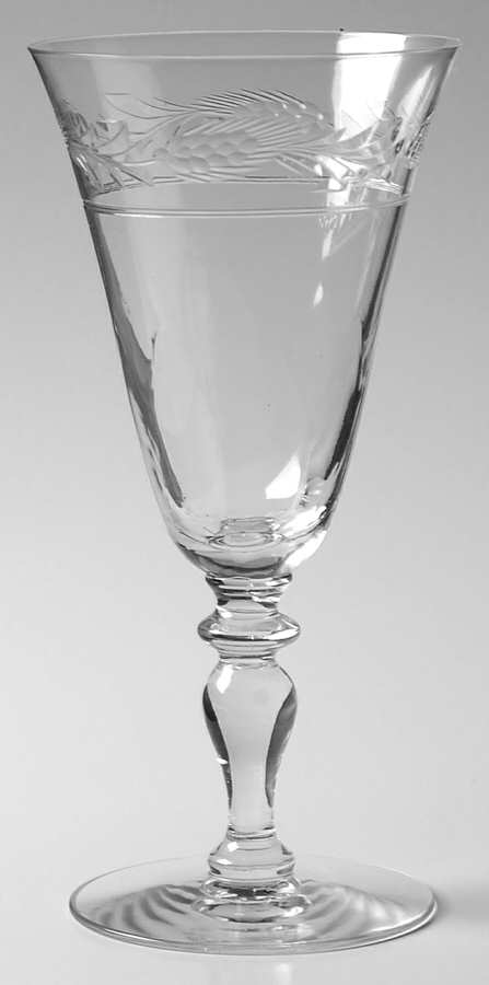 Wheat Border (Polished Cut) Water Goblet by Hawkes-1
