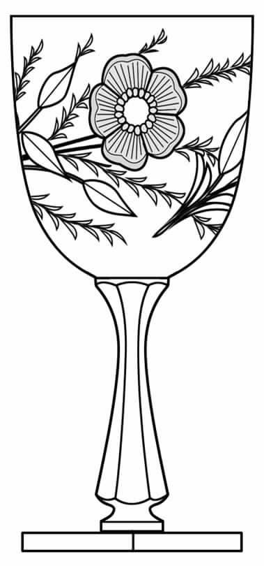 Wild Rose Water Goblet by Hawkes-1