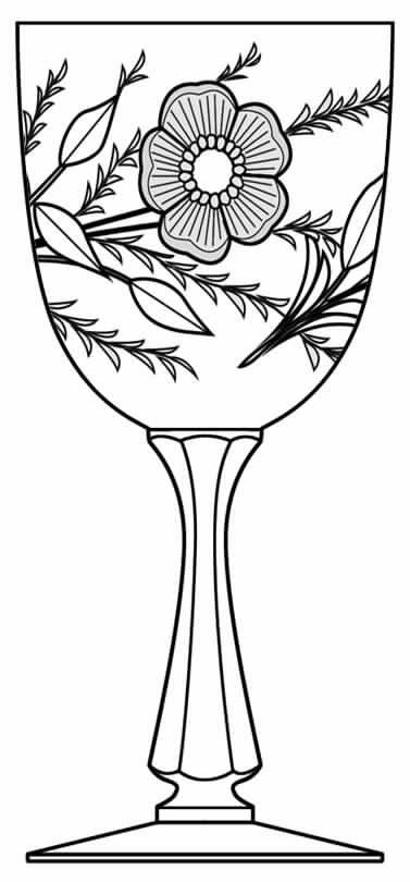 Wild Rose Water Goblet by Hawkes-1
