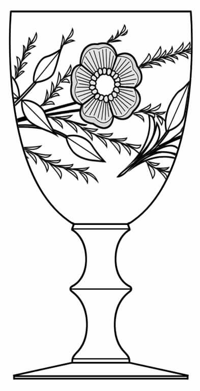 Wild Rose Water Goblet by Hawkes-1