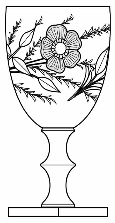 Wild Rose Water Goblet by Hawkes-1