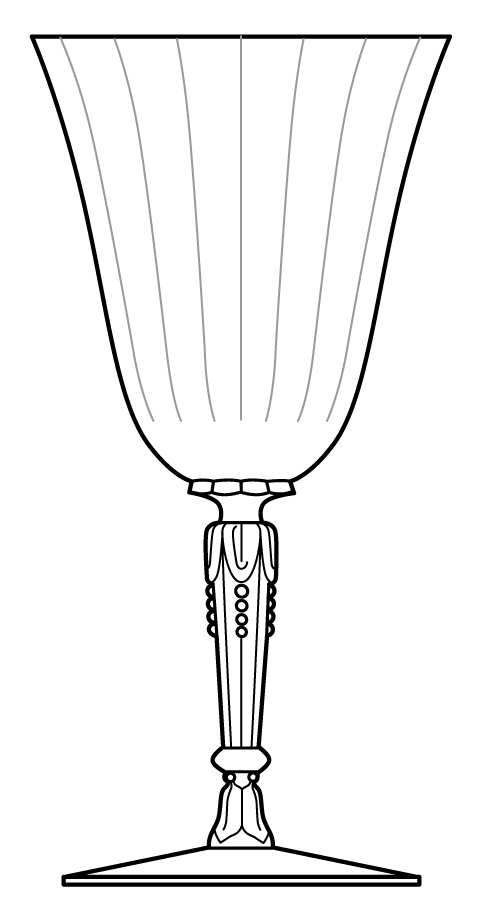 Queen Ann Clear (Stem 5009) Water Goblet by Heisey-1