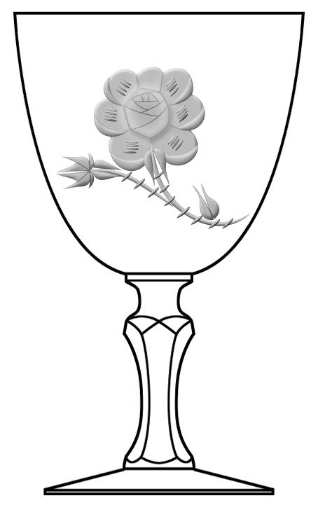 American Beauty (Stem 6004, Cut 1086) Water Goblet by Heisey-1