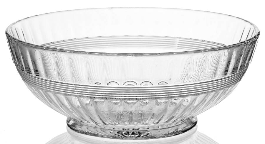 Banded Flute Clear 7" Round Bowl by Heisey-1