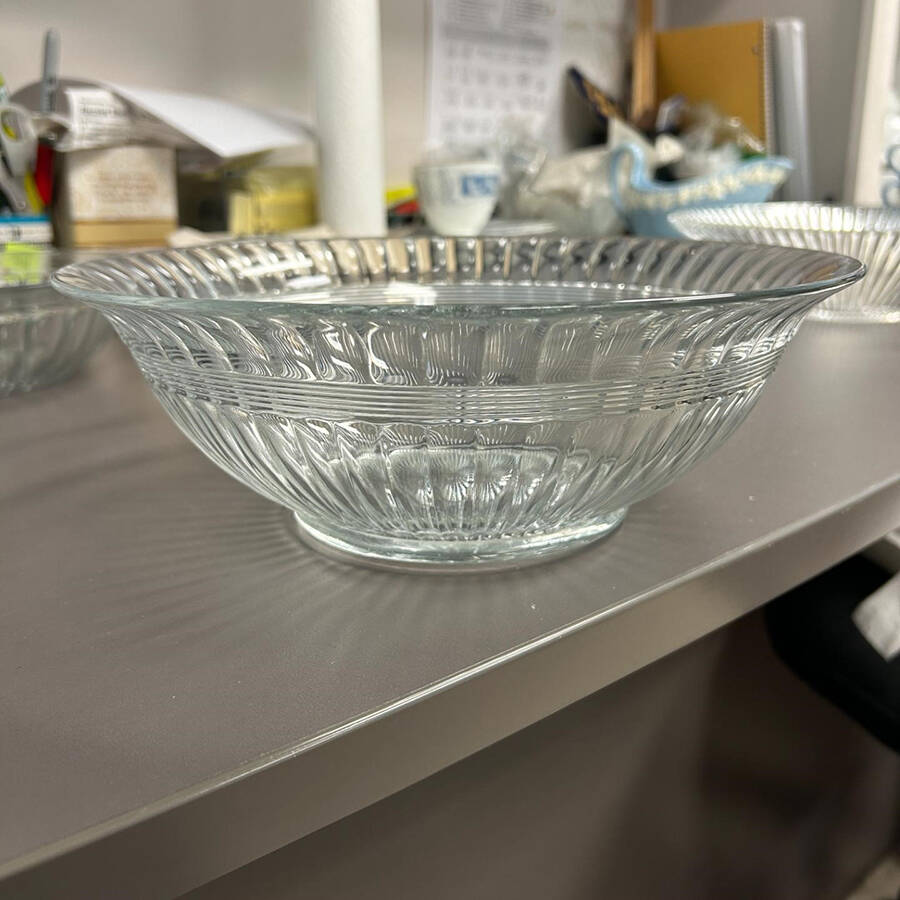 Banded Flute Clear 10" Round Bowl by Heisey-1