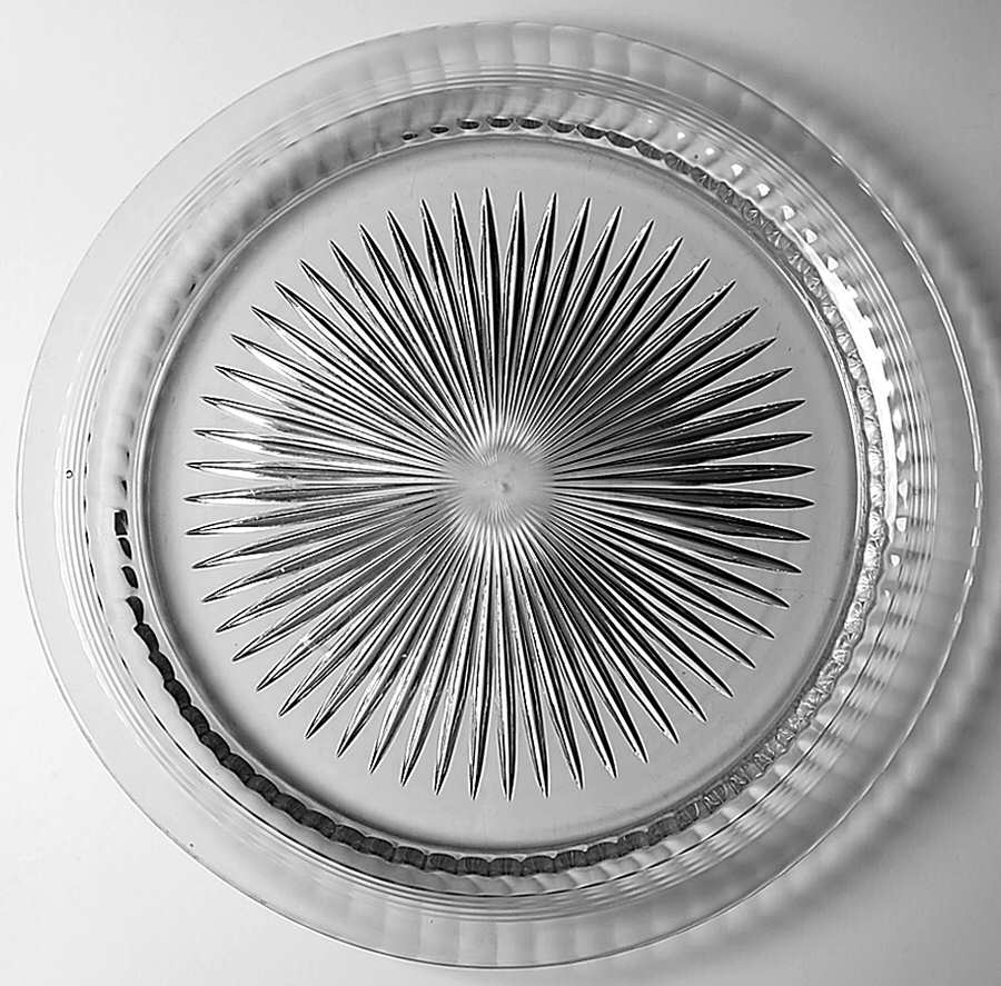 Banded Flute Clear 13" Round Tray by Heisey-1