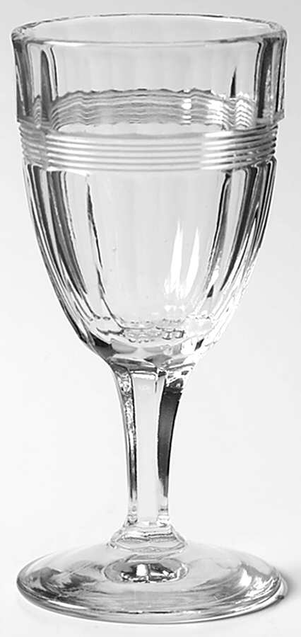 Banded Flute Clear Wine Glass by Heisey-1