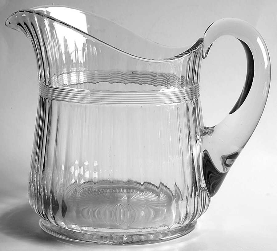 Banded Flute Clear 58 Oz Pitcher by Heisey-1