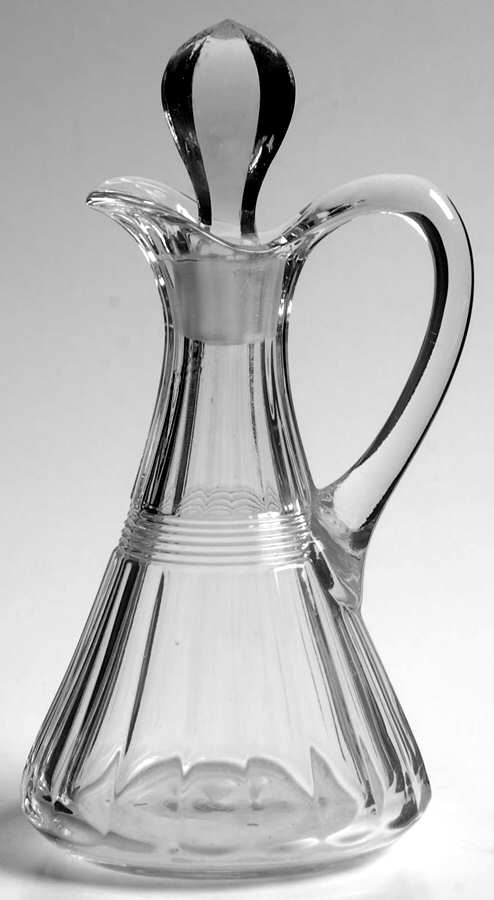 Banded Flute Clear Oil Cruet & Stopper by Heisey-1