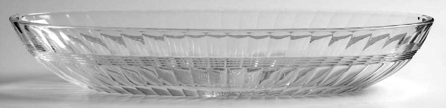 Banded Flute Clear 11" Oval Celery by Heisey-1