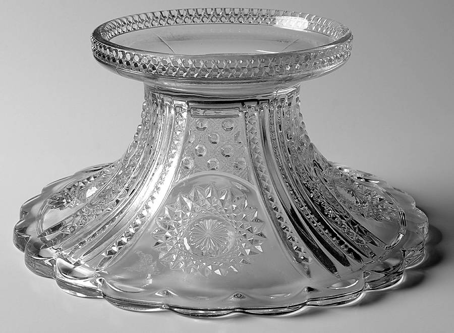 Beaded Panel Sunburst Punch Bowl Stand by Heisey-1