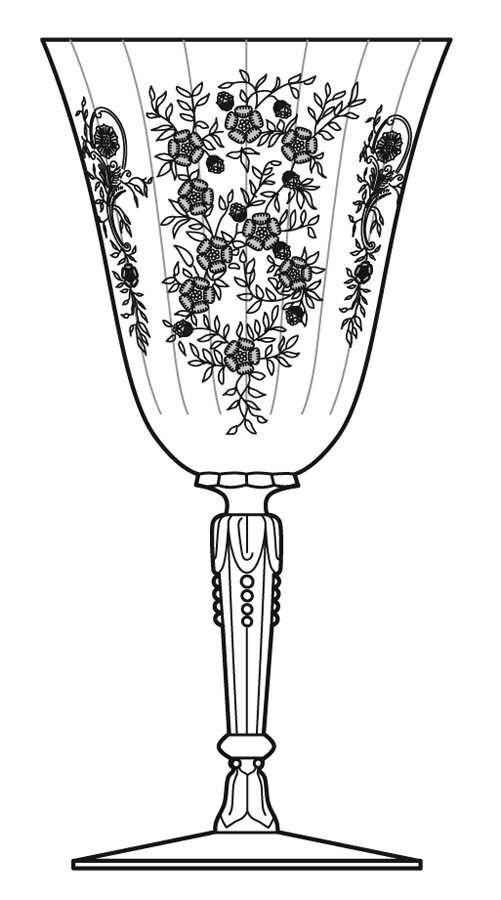 Belle Le Rose Water Goblet by Heisey-1