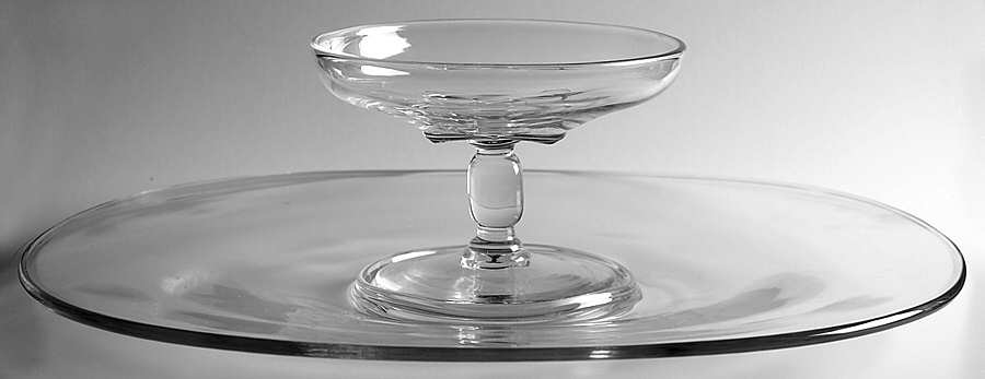 Cabochon Clear Cheese & Cracker Set by Heisey-1