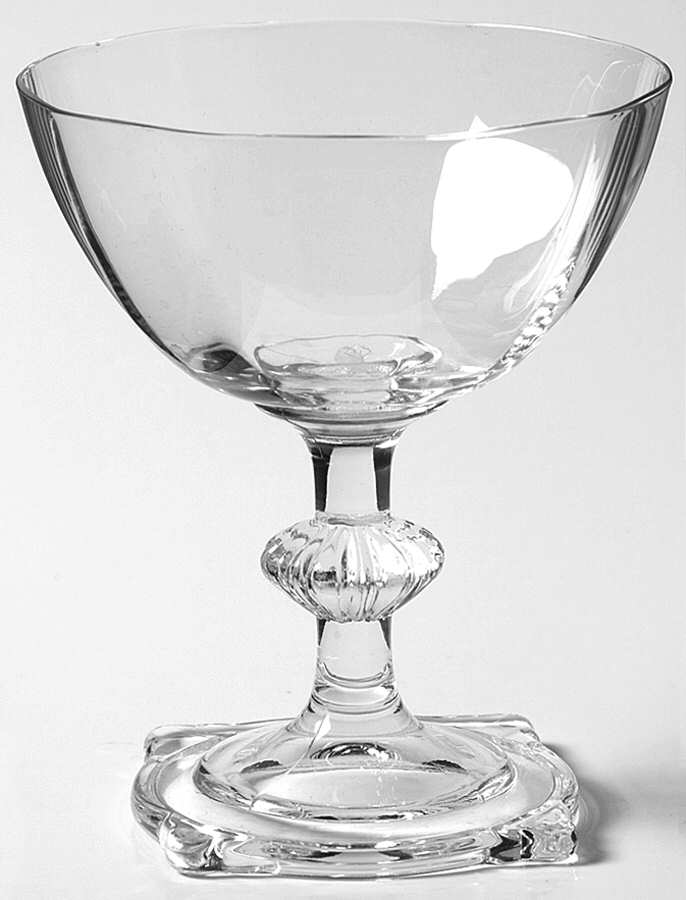 Carcassone Clear (Wide Optic) Champagne/Tall Sherbet by Heisey-1
