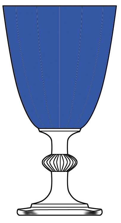 Carcassone Cobalt Blue Water Goblet by Heisey-1