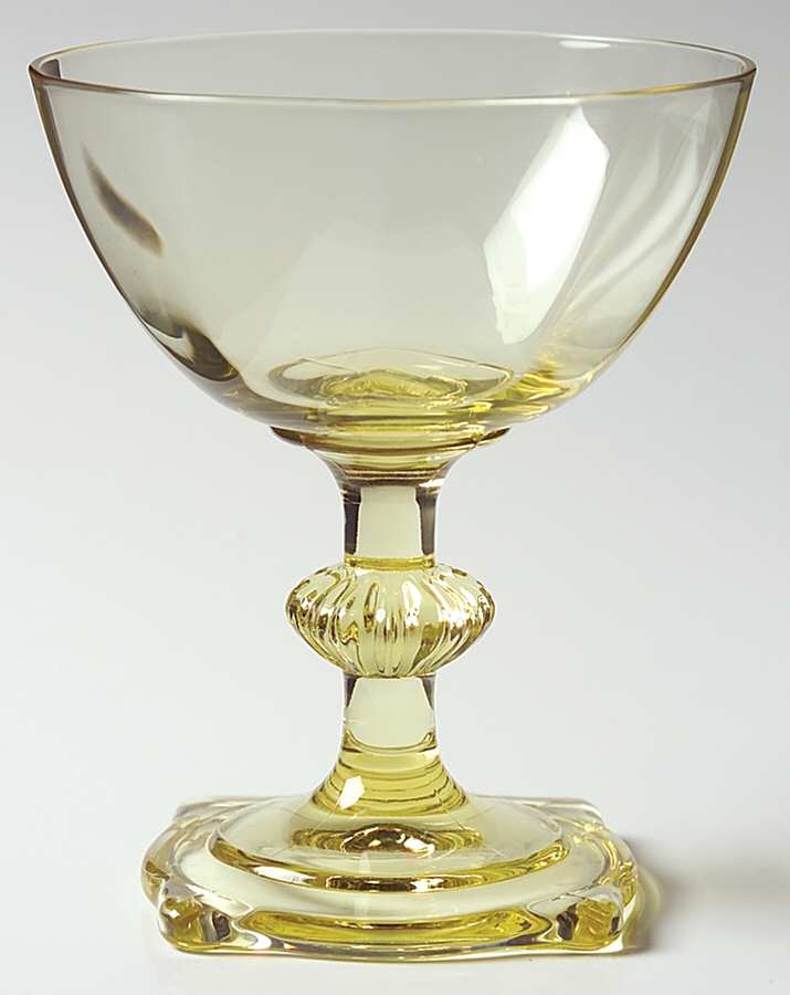 Carcassone Sahara Yellow (Stem 3390, Optic) Champagne/Tall Sherbet by Heisey-1