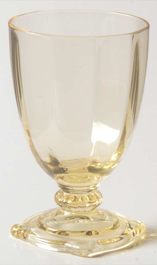 Carcassone Sahara Yellow (Stem 3390, Optic) Wine Glass by Heisey-1
