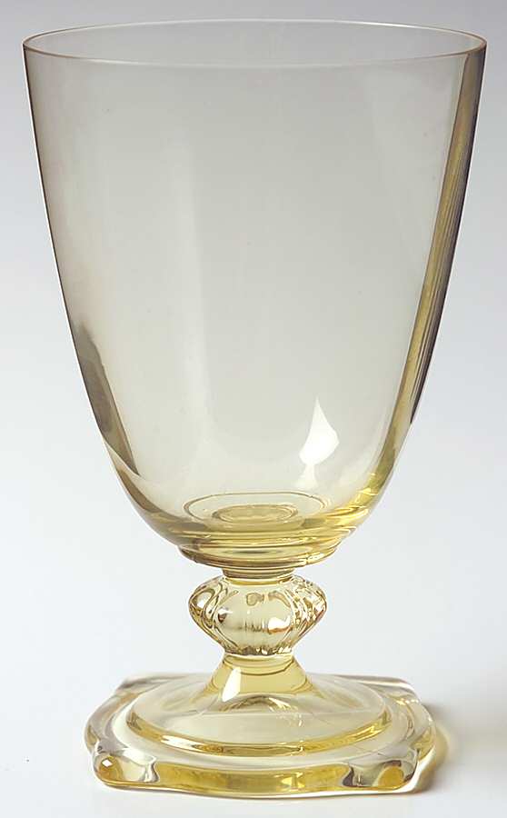 Carcassone Sahara Yellow (Stem 3390, Optic) Low Water Goblet by Heisey-1