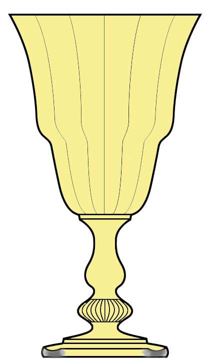 Carcassone II Sahara Yellow (Stem 3394, Optic) Water Goblet by Heisey-1