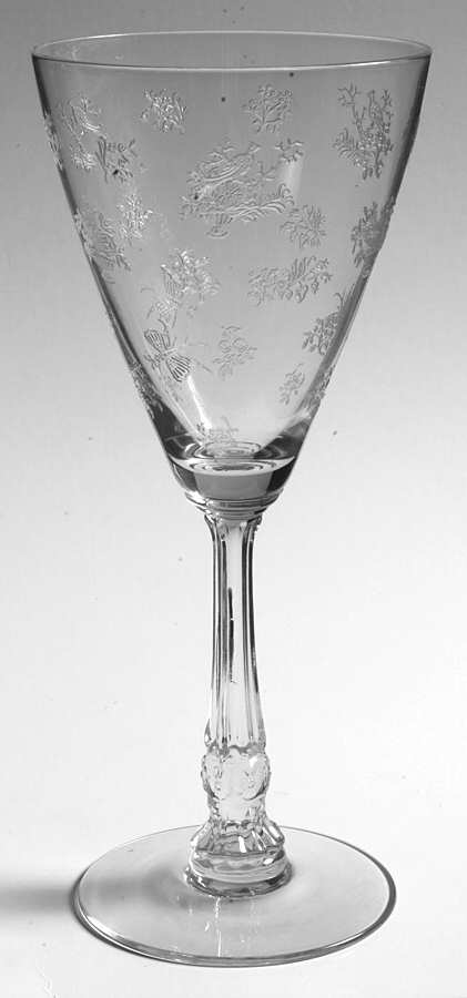 Chintz Clear (Stem 3389) Water Goblet by Heisey-1
