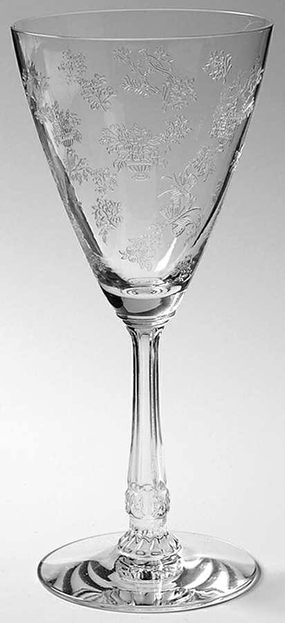 Chintz Clear (Stem 3389) Water Goblet by Heisey-1