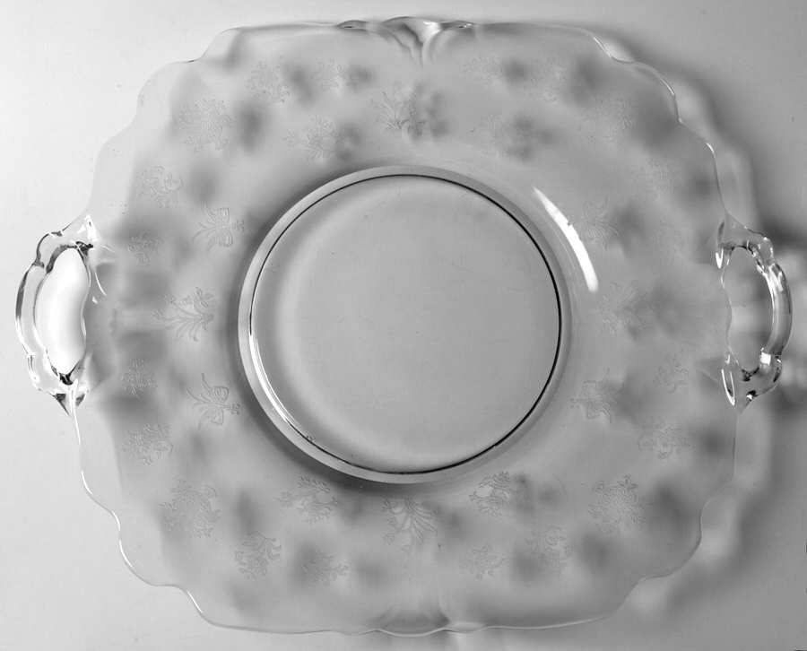 Chintz Clear (Stem 3389) 14" Sandwich Plate by Heisey-1