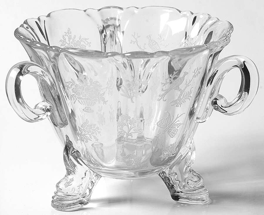 Chintz Clear (Stem 3389) Open Sugar by Heisey-1