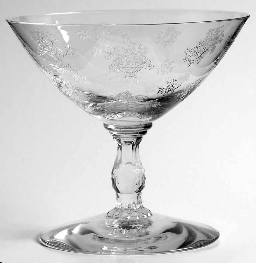 Chintz Clear (Stem 3389) Low Sherbet by Heisey-1