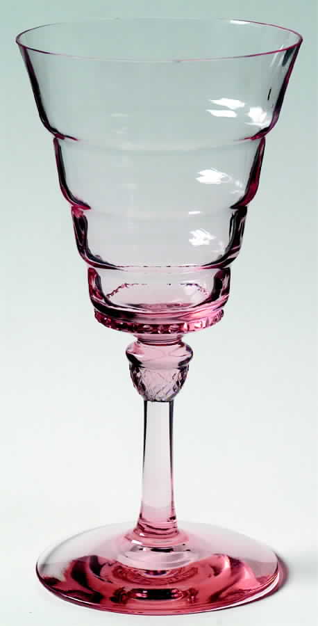 Charter Oak Pink Water Goblet by Heisey-1