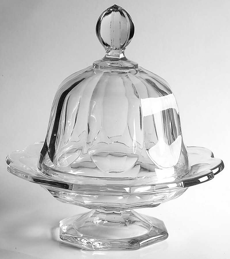 Colonial Clear (Stem 373-341) Round Covered Butter by Heisey-1