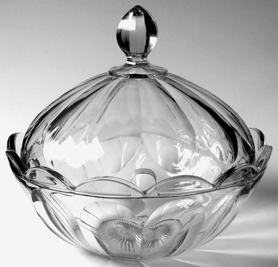 Colonial Clear (Stem 373-341) 1 1/2 Quart Crushed Fruit Bowl with Lid by Heisey-1