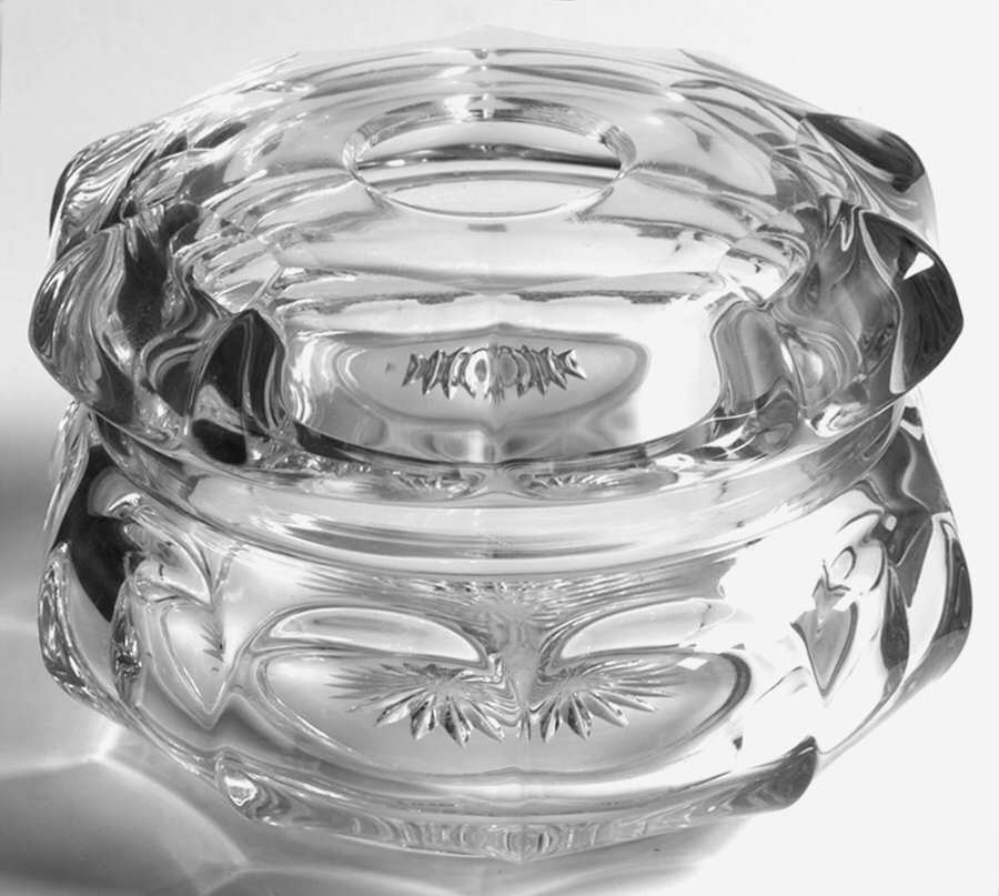 Colonial Clear (Stem 373-341) Round Hair Receiver & Lid by Heisey-1