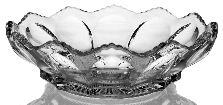 Colonial Clear (Stem 300, 300-1-2) 9" Shallow Nappy by Heisey-1