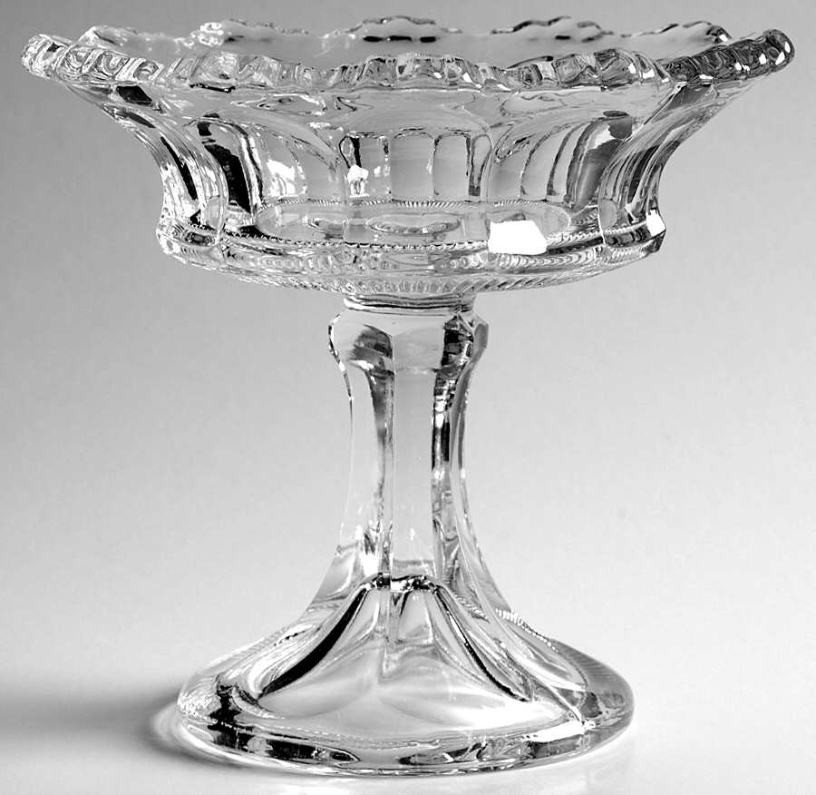 Colonial Clear (Stem 300, 300-1-2) Round Compote (Height X Width) by Heisey-1