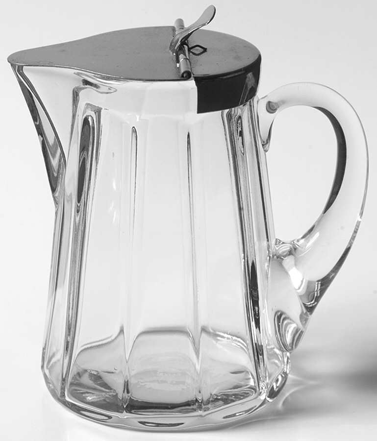 Medium Flat Panel (Stem #353) 9 Oz Syrup with Sanitary Metal Lid by Heisey-1