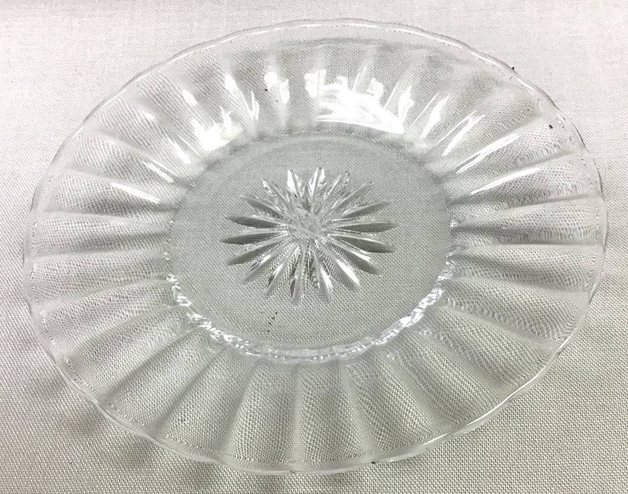 Coarse Rib Clear Custard Cup Liner/Plate by Heisey-1